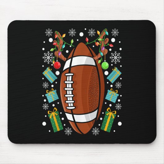 American Football Funny Christmas Reindeer Xmas Li Mousepad (Vorne)