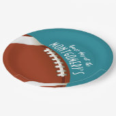 American Football Game Day Aqua Pappteller (Schrägansicht)