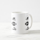 American Football Gear Silhouette | Helmet Ball Kaffeetasse (VorderseiteRechts)