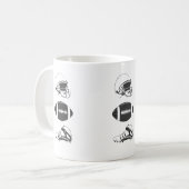 American Football Gear Silhouette | Helmet Ball Kaffeetasse (Vorderseite Links)
