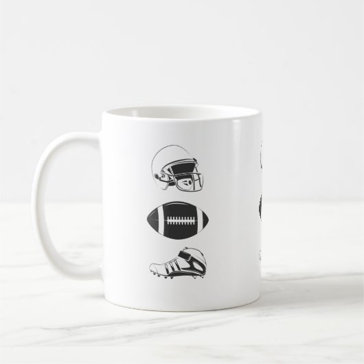 American Football Gear Silhouette | Helmet Ball Kaffeetasse (Links)