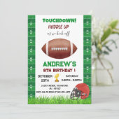 American Football Geburtstag mit Foto Einladung (Stehend Vorderseite)