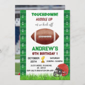 American Football Geburtstag mit Foto Einladung (Vorne/Hinten)