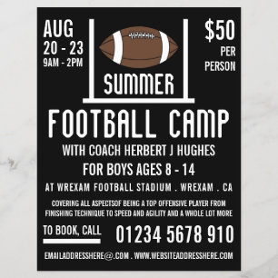 American Football & Goal Football Camp Werbung Flyer