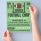 American Football & Goal Football Camp Werbung Flyer (Hand)