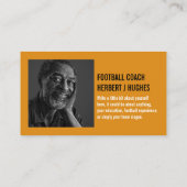 American Football & Goal, Football Coach Foto Visitenkarte (Rückseite)