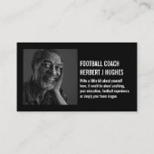 American Football & Goal, Football Coach Foto Visitenkarte (Rückseite)