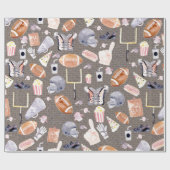 American Football Gray Textur | Muster Geschenkpapier (Flach)