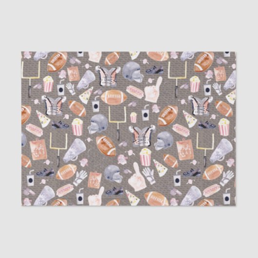 American Football Gray Textur | Muster Seidenpapier (Vorderseite)