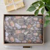 American Football Gray Textur | Muster Seidenpapier (Geschenk)