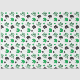 American Football Green and Black Muster Seidenpapier