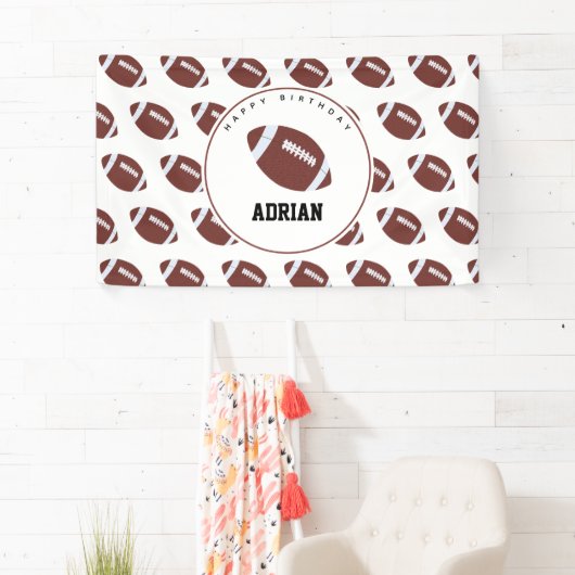 American Football Gridiron Ball Birthday Party Banner (Insitu)