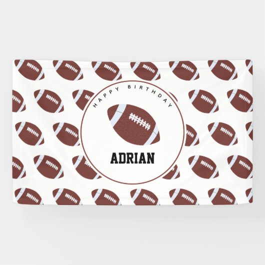 American Football Gridiron Ball Birthday Party Banner (Horizontal)