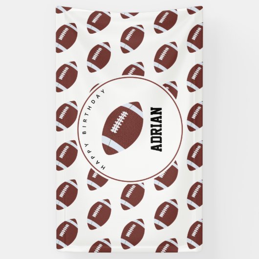 American Football Gridiron Ball Birthday Party Banner (Vertikal)