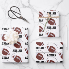 American Football Gridiron Ball Geburtsname Geschenkpapier Set