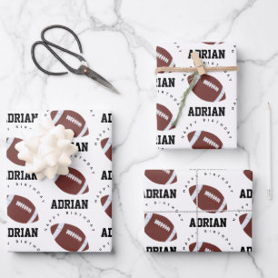 American Football Gridiron Ball Geburtsname Geschenkpapier Set