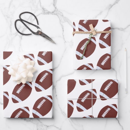 American Football Gridiron Ball Pattern Geschenkpapier Set (Vorderseite)