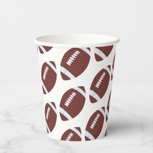 American Football Gridiron Ball Pattern Pappbecher (Rückseite)