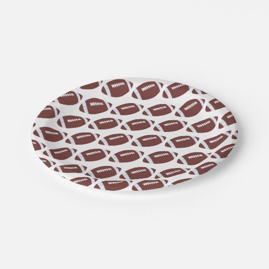 American Football Gridiron Ball Pattern Pappteller (Schrägansicht)