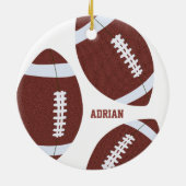 American Football Gridiron Ball Personalisiert Keramik Ornament (Hinten)