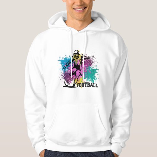 American Football Grungy Color Splashes Hoodie (Vorderseite)