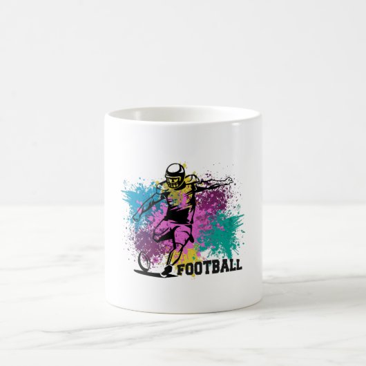 American Football Grungy Color Splashes Kaffeetasse (Mittel)