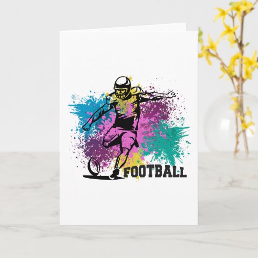 American Football Grungy Color Splashes Karte (Gelbe Blume)