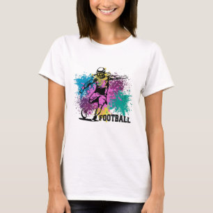 American Football Grungy Color Splashes T-Shirt