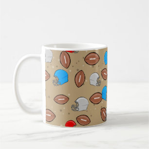 American Football - Helm & Ball Nahtloses Muster Kaffeetasse