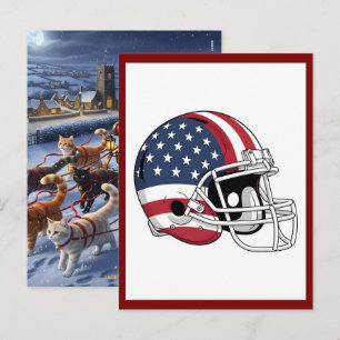 American Football Helm mit US-Flagge Feiertagspostkarte