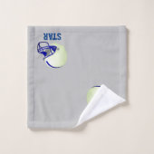 American Football Helmet & Text on Light Gray Badhandtuch Set (Waschlappen)