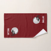 American Football Helmet & Text on Maroon Badhandtuch Set (Handtuch)