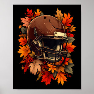 American Football Herbstblätter Herbst American Fo Poster