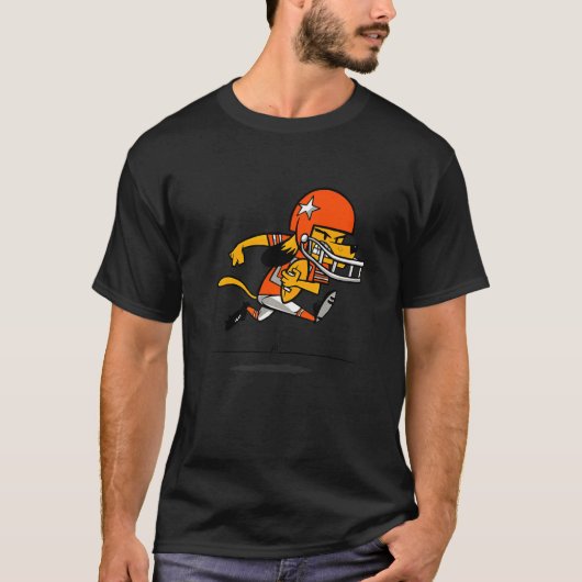 American Football Hund mit Helm läuft T-Shirt (Vorderseite)