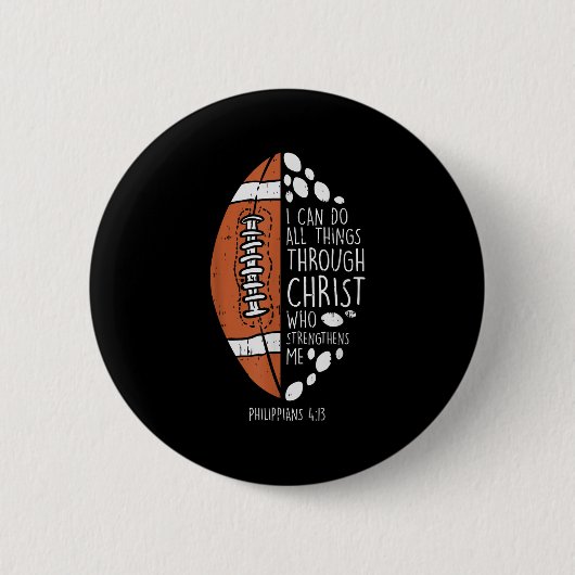 American Football I Can Do Things Bible God Jesus  Button (Vorderseite)