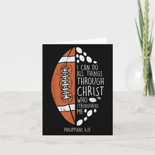 American Football I Can Do Things Bible God Jesus  Karte (Vorderseite)