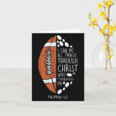 American Football I Can Do Things Bible God Jesus  Karte (Gelbe Blume)