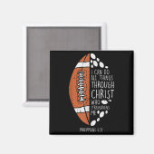 American Football I Can Do Things Bible God Jesus  Magnet (Vorderseite/Rückseite)