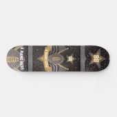 American Football Jersey Colors Black Gold Glitzer Skateboard (Horizontal)