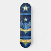 American Football Jersey Colors Blue Gold Glitzer Skateboard (Vorderseite)