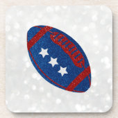 American Football July 4. Glitzer Getränkeuntersetzer (Vorderseite)