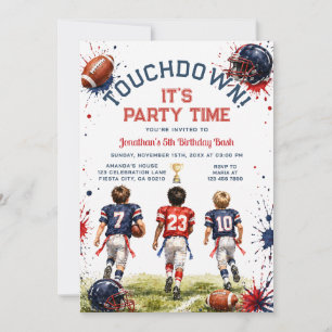 American Football Junge Touchdown 5. Geburtstagsfe Einladung