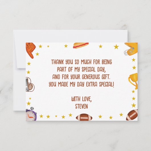American Football Kindergeburtstag Dankeskarte (Vorderseite)