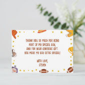 American Football Kindergeburtstag Dankeskarte (Stehend Vorderseite)