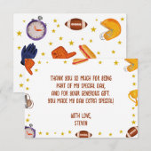 American Football Kindergeburtstag Dankeskarte (Vorne/Hinten)