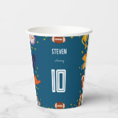 American Football Kindergeburtstag Pappbecher (Rückseite)