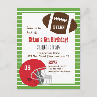 American Football Kindergeburtstag Party Einladung