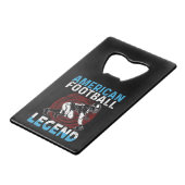 American Football Legende Geldbeutel Flaschenöffner (Rückseite Schrägansicht)