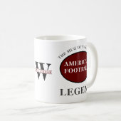 American Football Legende Monogram Add Your Name Kaffeetasse (VorderseiteRechts)