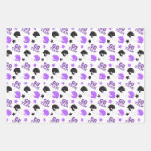 American Football Lila und Black Pattern Geschenkpapier Set (Vorderseite)
